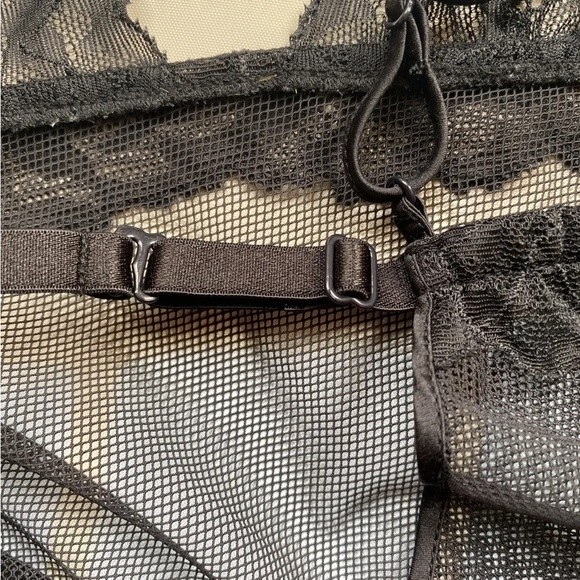 Victoria’s Secret Lingerie Chemise Slip Teddy Babydoll Black Mesh W Lace… - Picture 5 of 12